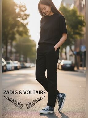 Zadig & Voltaire Navy and White High-Top Sneakers NWB